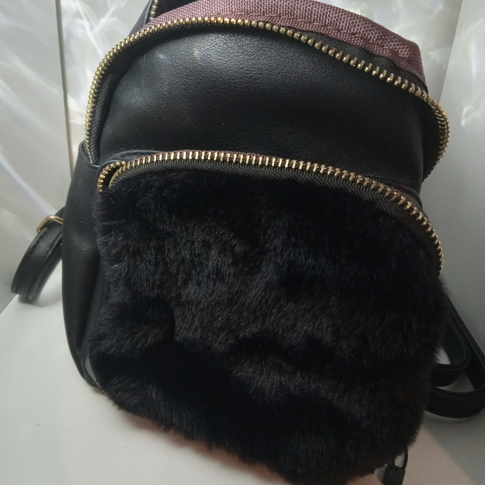 Stylish Black and Purple Women's Backpack